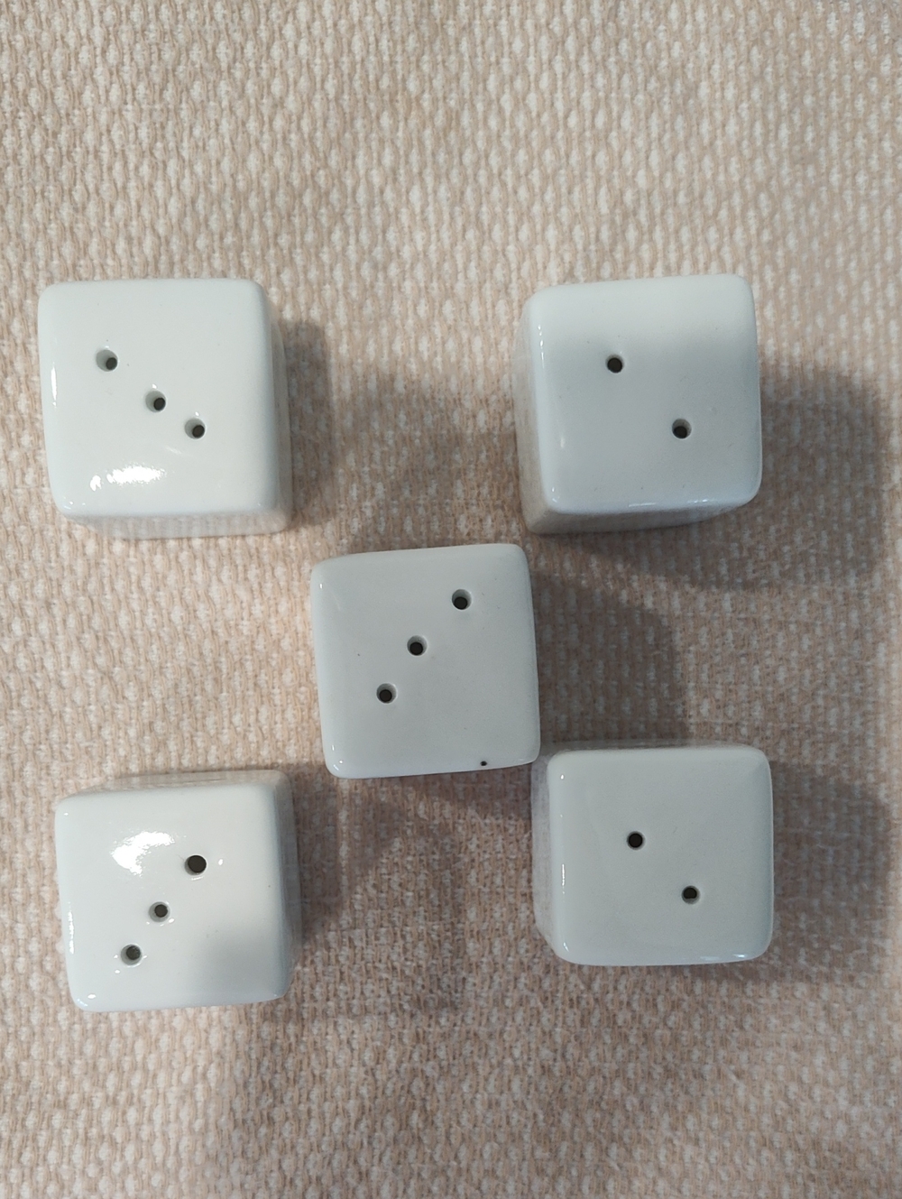 White Ceramic Cube/ Dice Salt and Pepper Shakers Set - Home Accents
